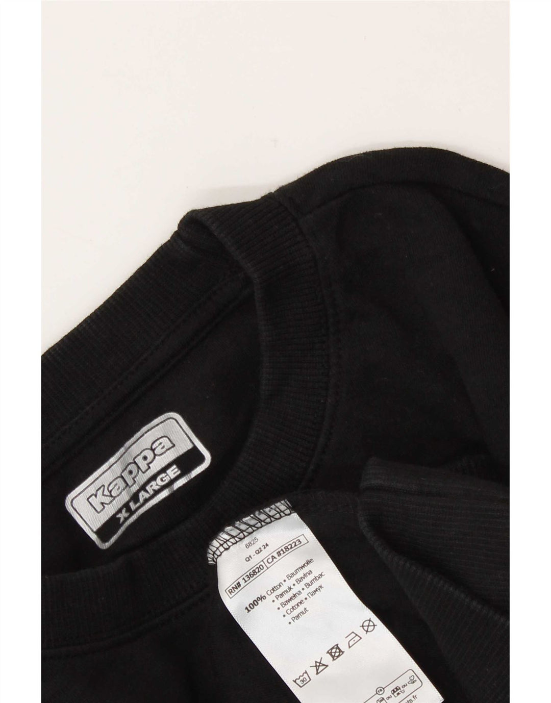 Kappa Herre Grafisk Sweatshirt Jumper XL Sort Bomuld