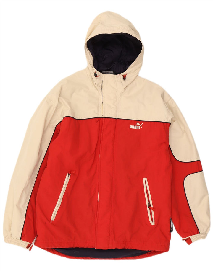 Puma vindjakke med hætte til mænd UK 38 Medium Rød Colourblock