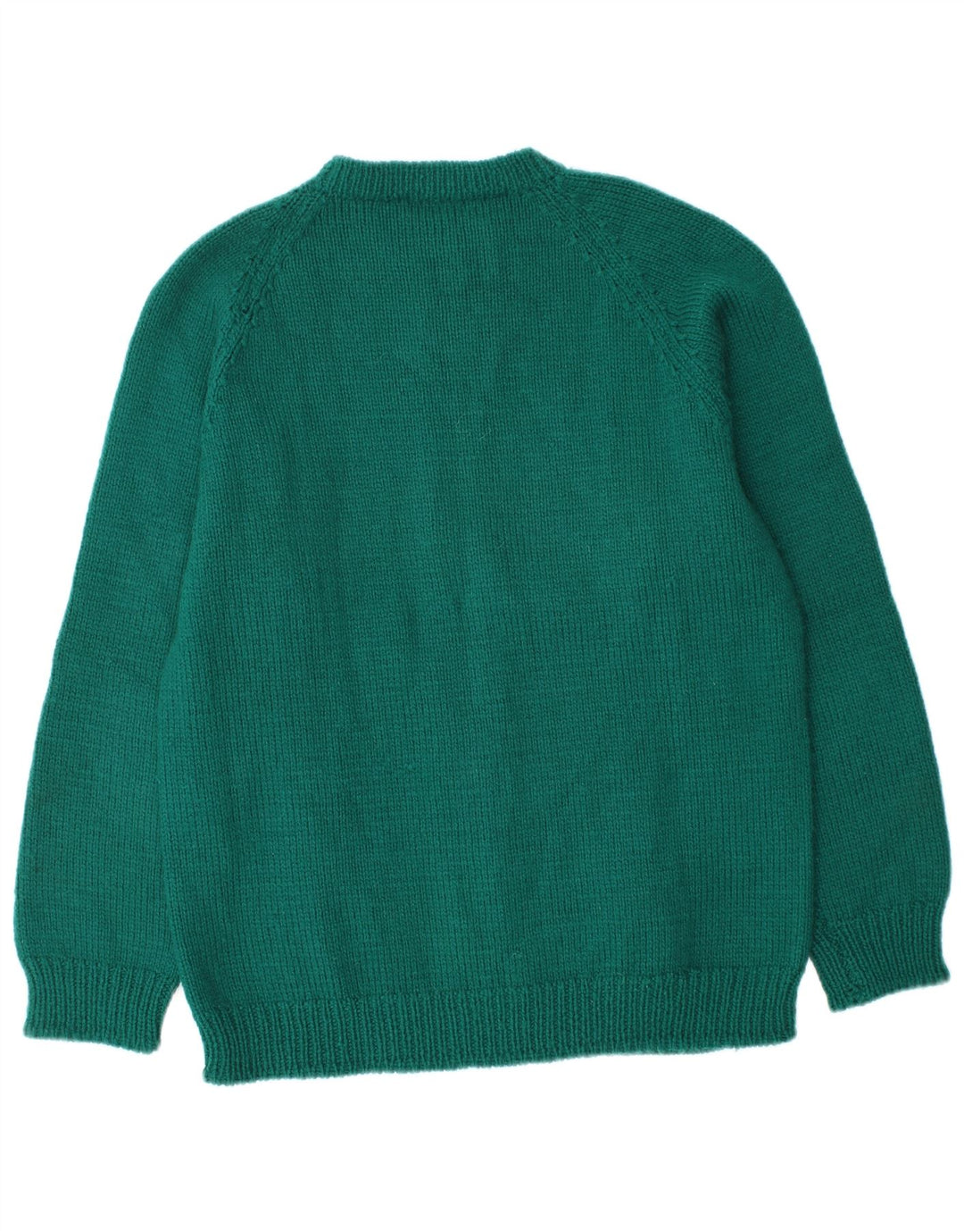 Vintage herre sweater med rund hals, medium grøn