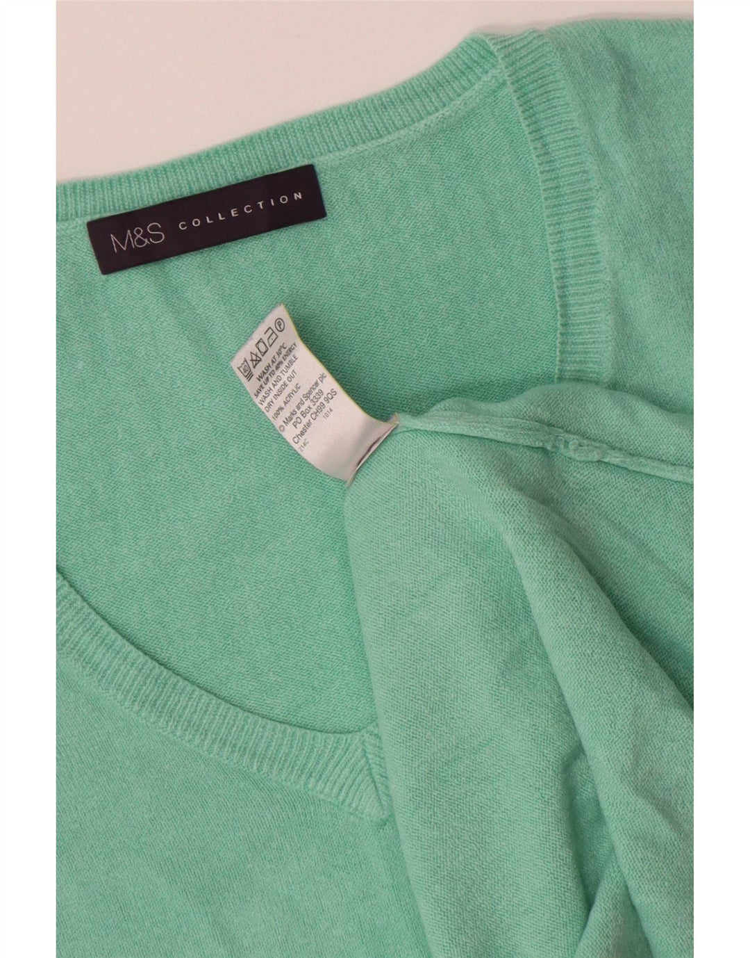 Marks & Spencer Dame Oversized V-hals sweater UK 10 Lille Grøn