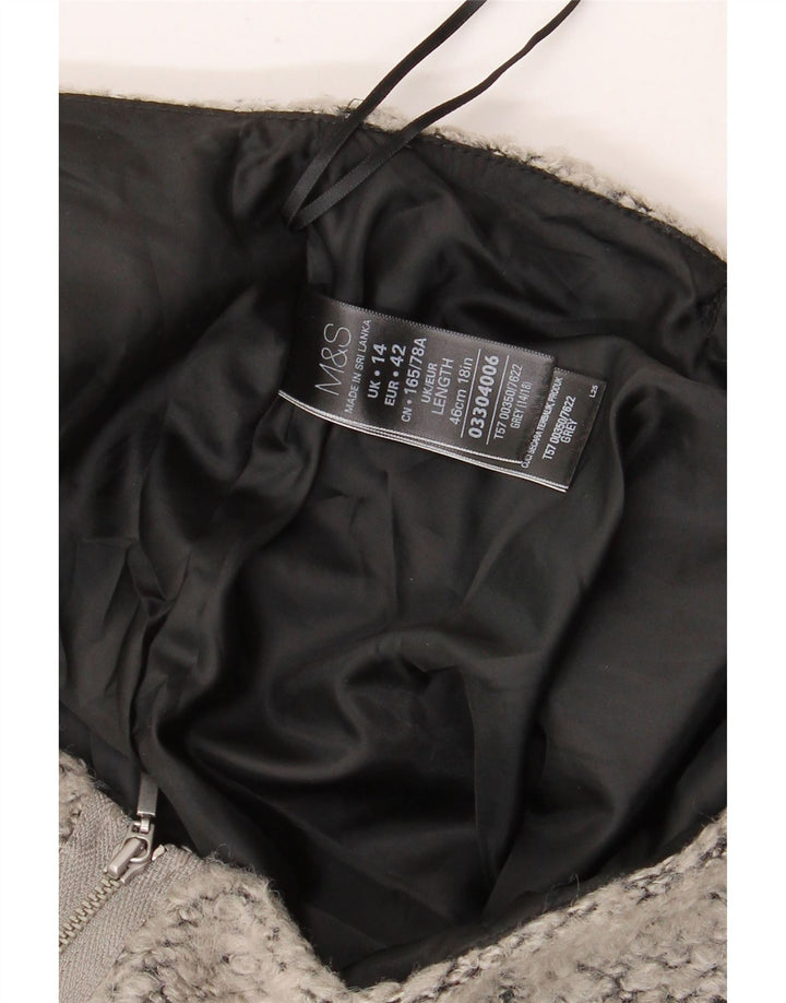 Marks & Spencer Dame Mini-nederdel UK 14 Large W34 Grey Flecked Polyester