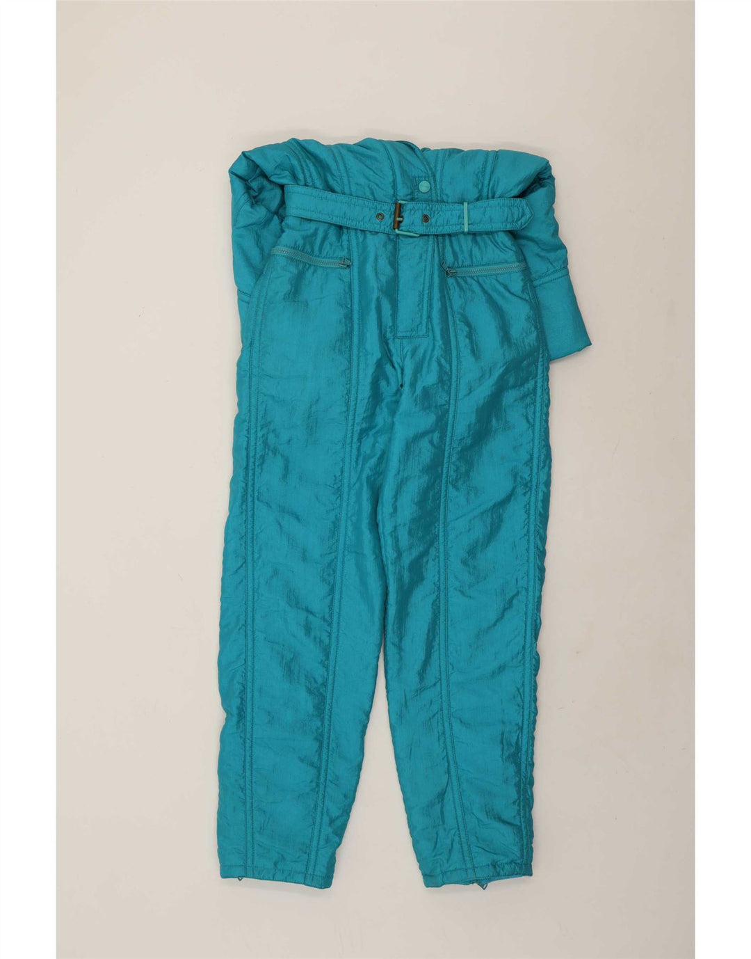 Ellesse Dame Ski Jumpsuit IT 46 Stor Blå Nylon Retro