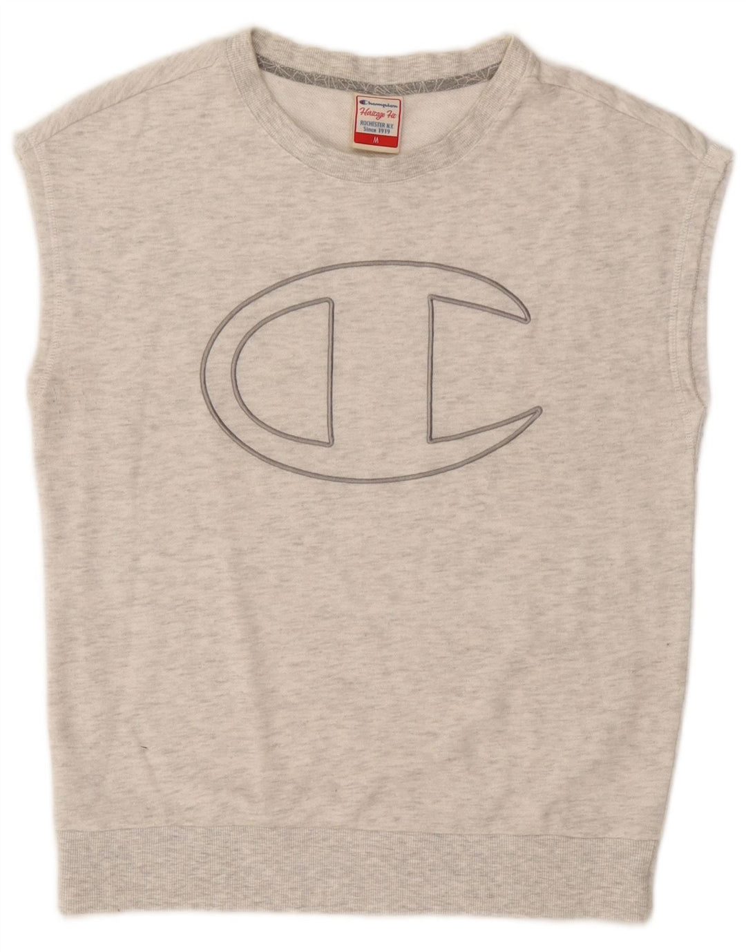 Champion Womens Heritage Fit Graphic Sweatshirt Jumper UK 14 Medium Grey
