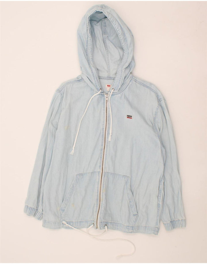 LEVI'S Womens Hooded Denim Jacket UK 14 Medium Blue Vintage Levi's and Second-Hand Levi's from Messina Hembry 