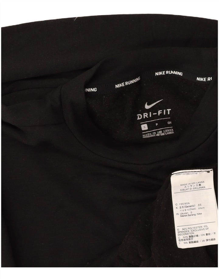 NIKE Running Oversized Top Langærmet UK 10 Lille sort polyester