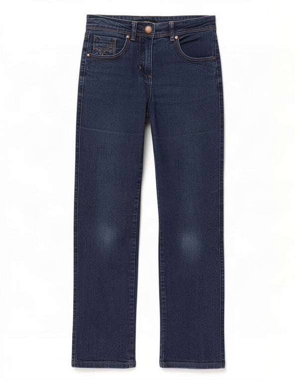 M&Co Dame Straight Jeans UK 8 Small W28 L29 Blue
