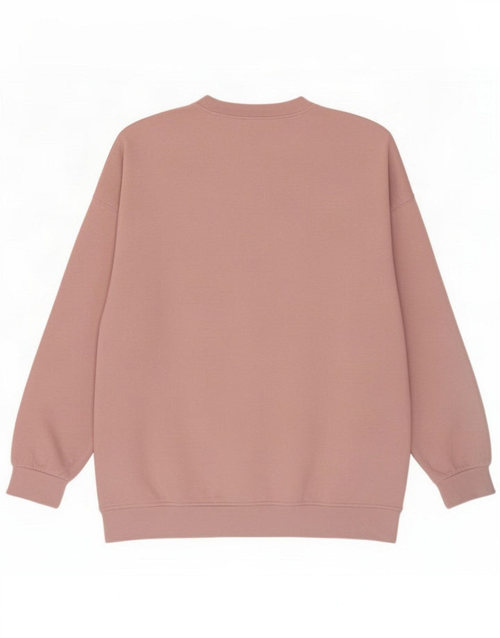 Zara Womens Oversized Sweatshirt Jumper UK 14 Medium Pink Bomuld