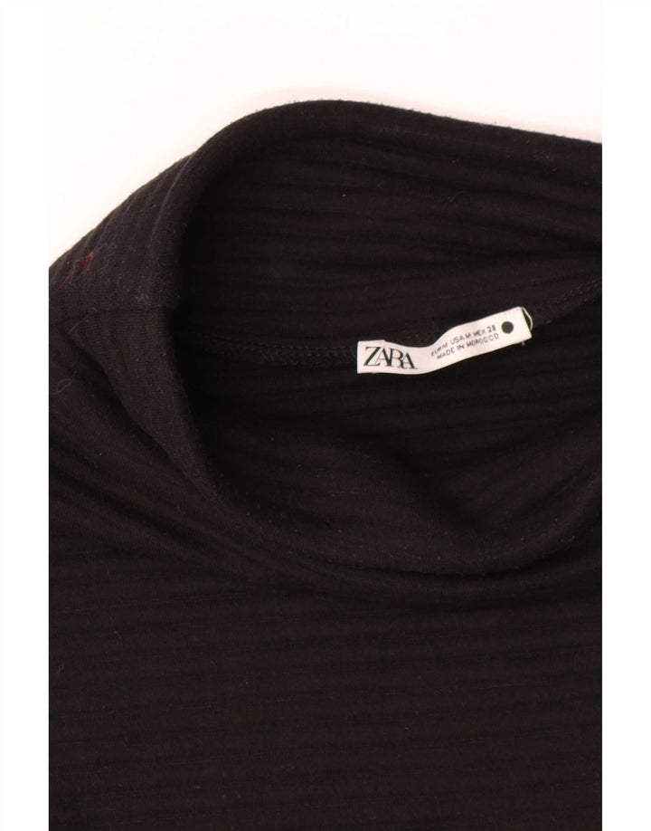 Zara Dame Top 3/4 ærme UK 14 Medium Sort Polyester