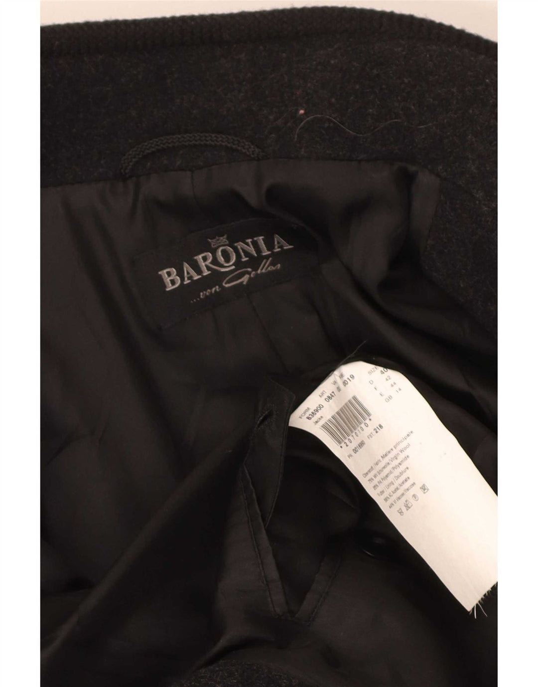 Baronia Dame Overfrakke UK 14 Stor Rød Colourblock Virgin Wool