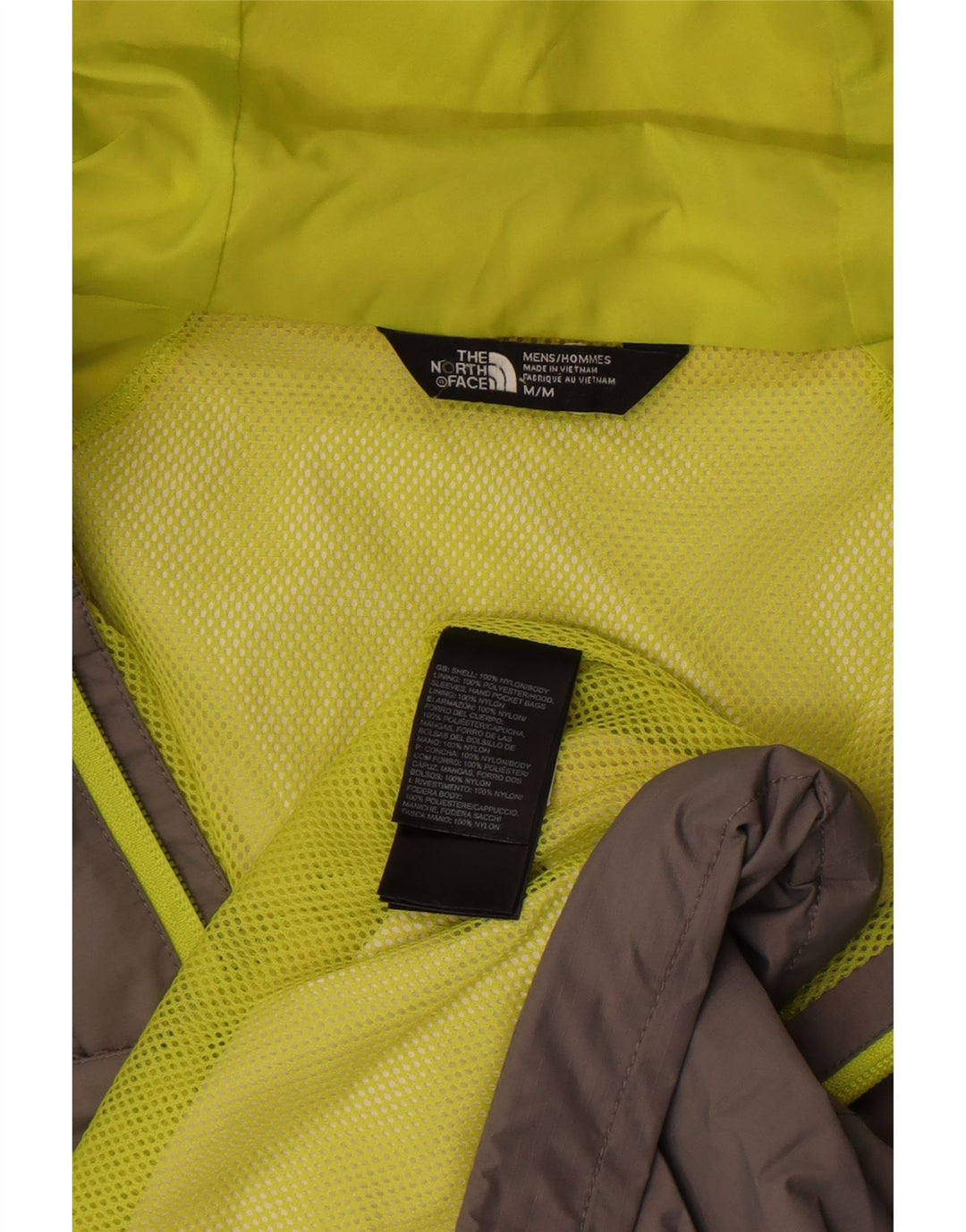 The North Face Regnjakke med hætte til mænd UK 38 Medium Grey Colourblock Nylon