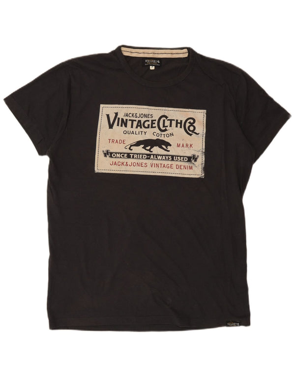 Jack & Jones Herre grafisk T-shirt Top mellemgrå bomuld