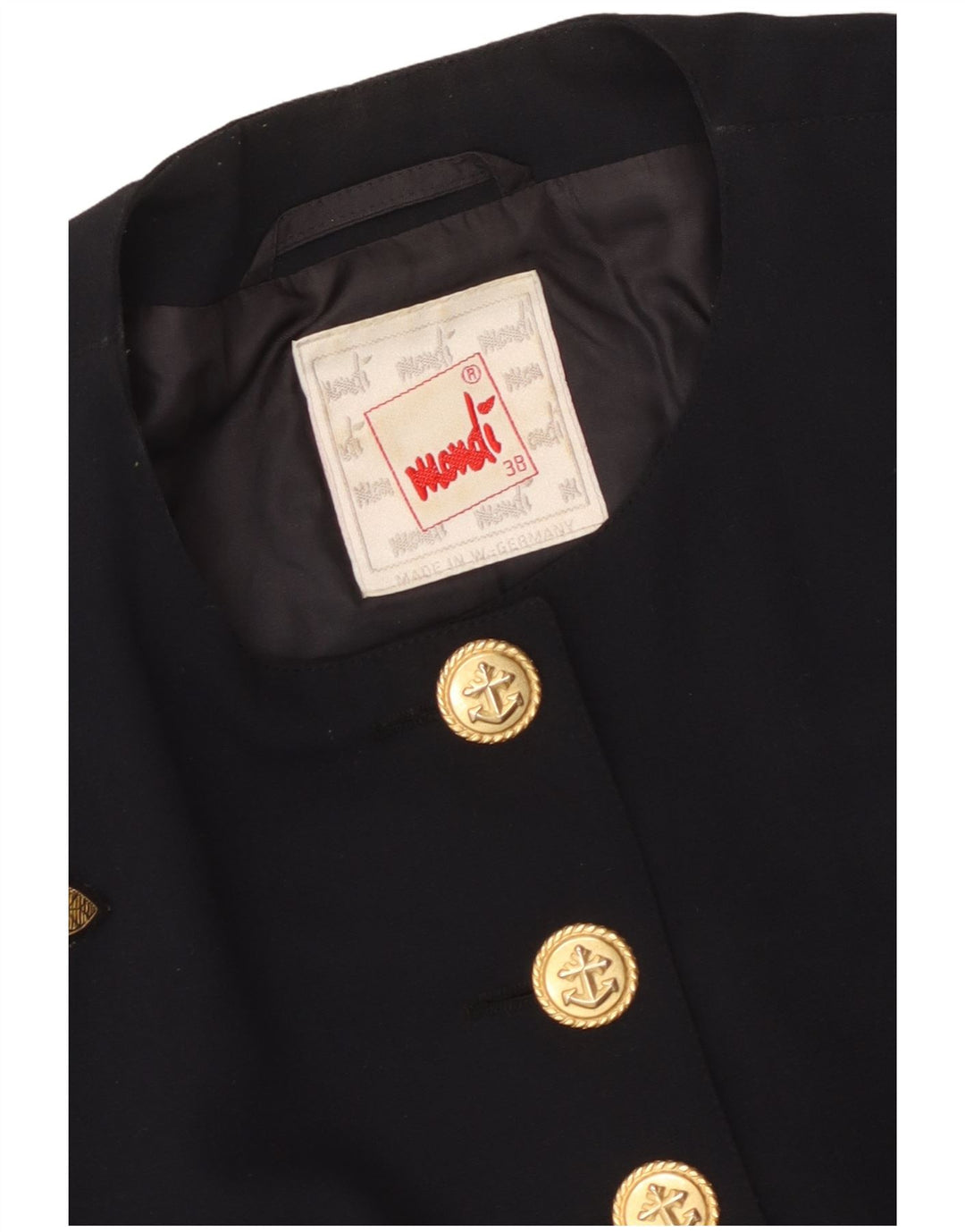 Mondi Womens Crop Graphic Bolero Jacket EU 38 Medium Navy Blue