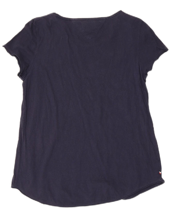 Tommy Hilfiger Dame T-Shirt Top UK 12 Medium Navy Blue