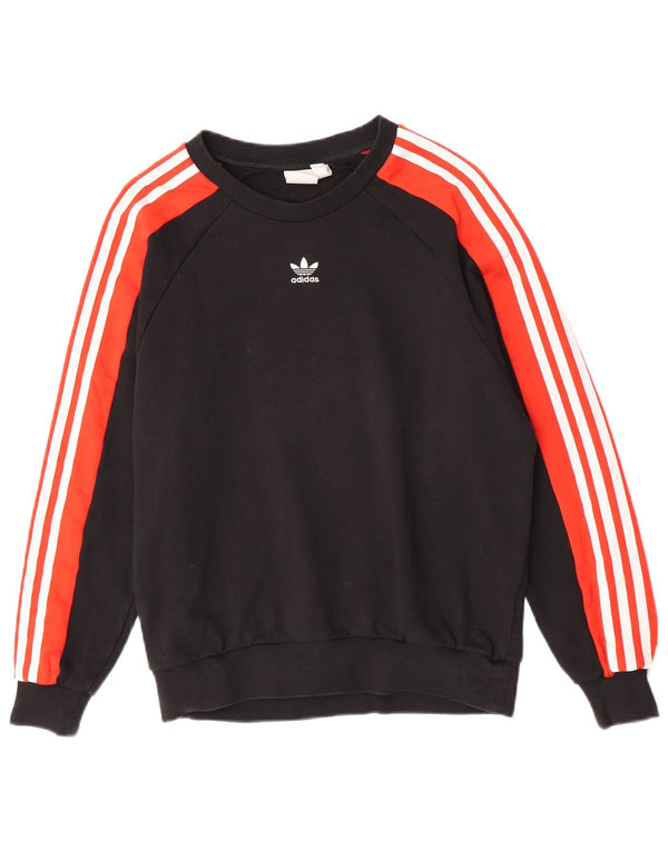 Adidas Graphic Sweatshirt Jumper UK 10 Small Black Colourblock