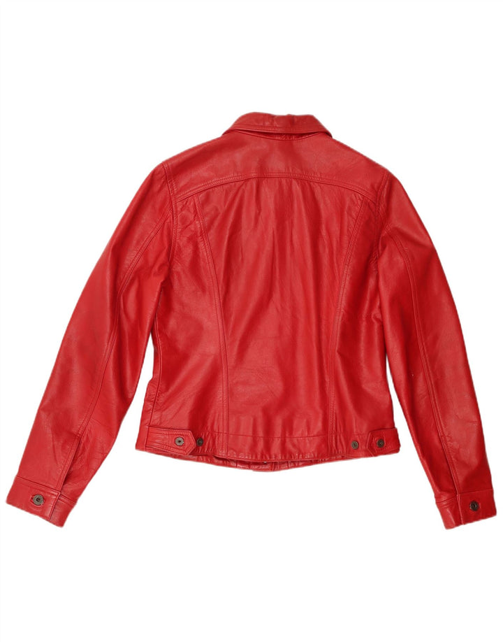 Stradivarius Dame Læderjakke UK 14 Large Red Læder