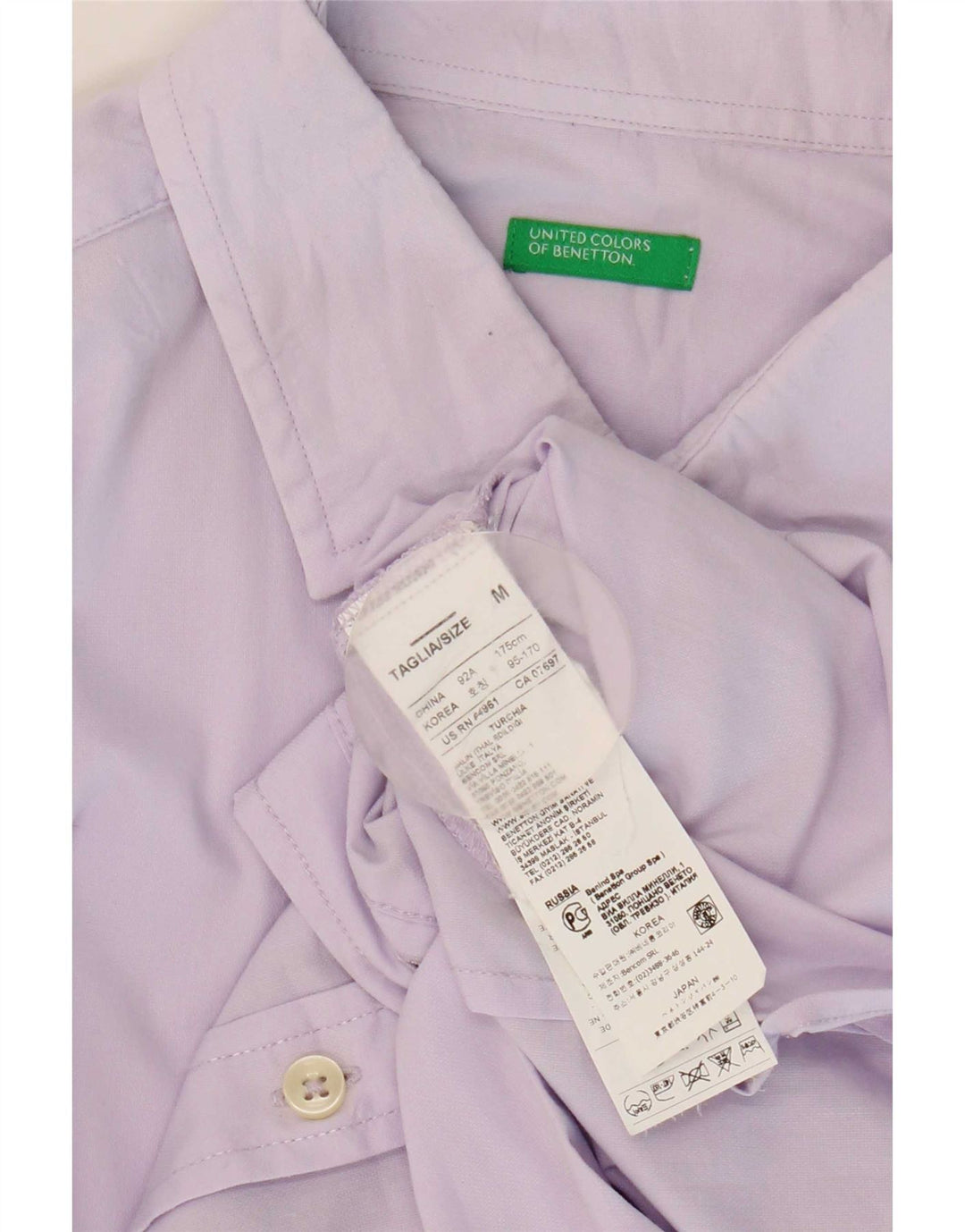 Benetton Herreskjorte Medium Lilla Bomuld