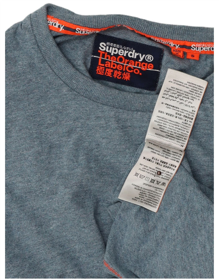 SUPERDRY Herre T-Shirt Top Lille Blå Bomuld
