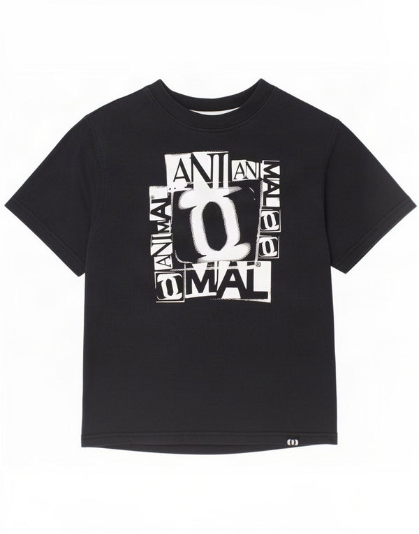 Animal Boys Grafisk T-Shirt Top 7-8 år XS Sort Bomuld