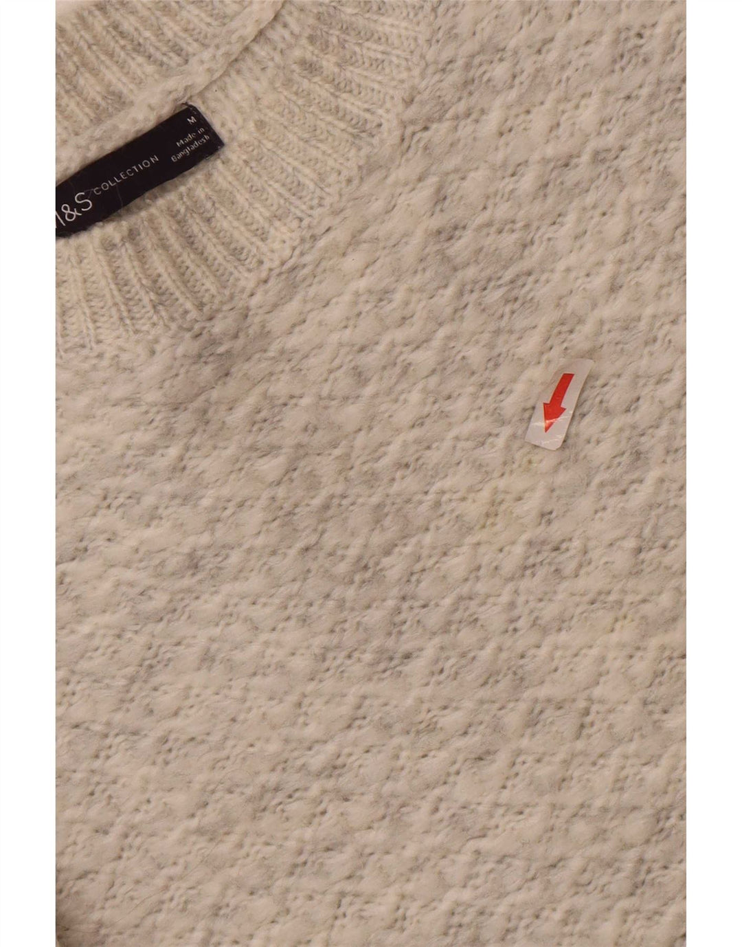 Marks & Spencer Dame sweater med rund hals DK 14 Medium Grå Akryl