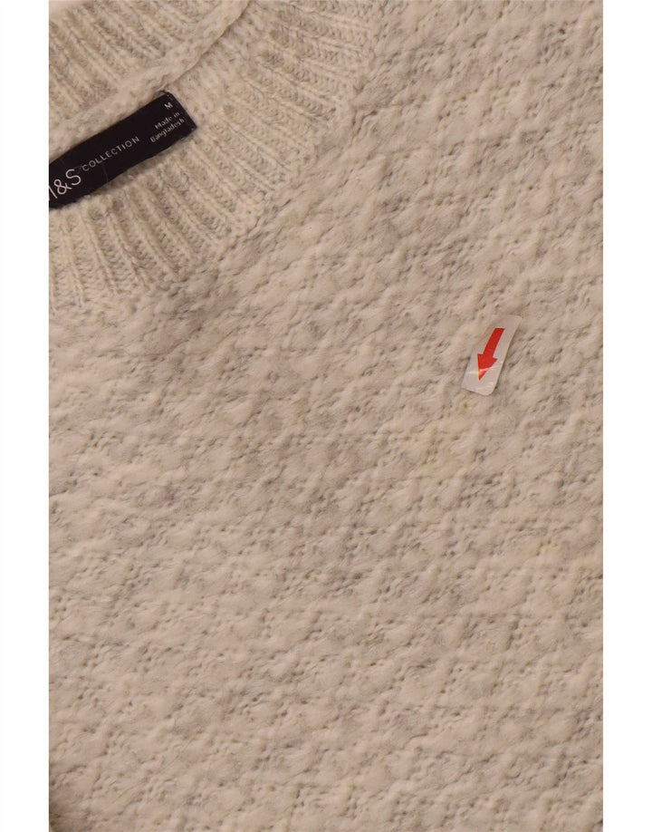 Marks & Spencer Dame sweater med rund hals DK 14 Medium Grå Akryl