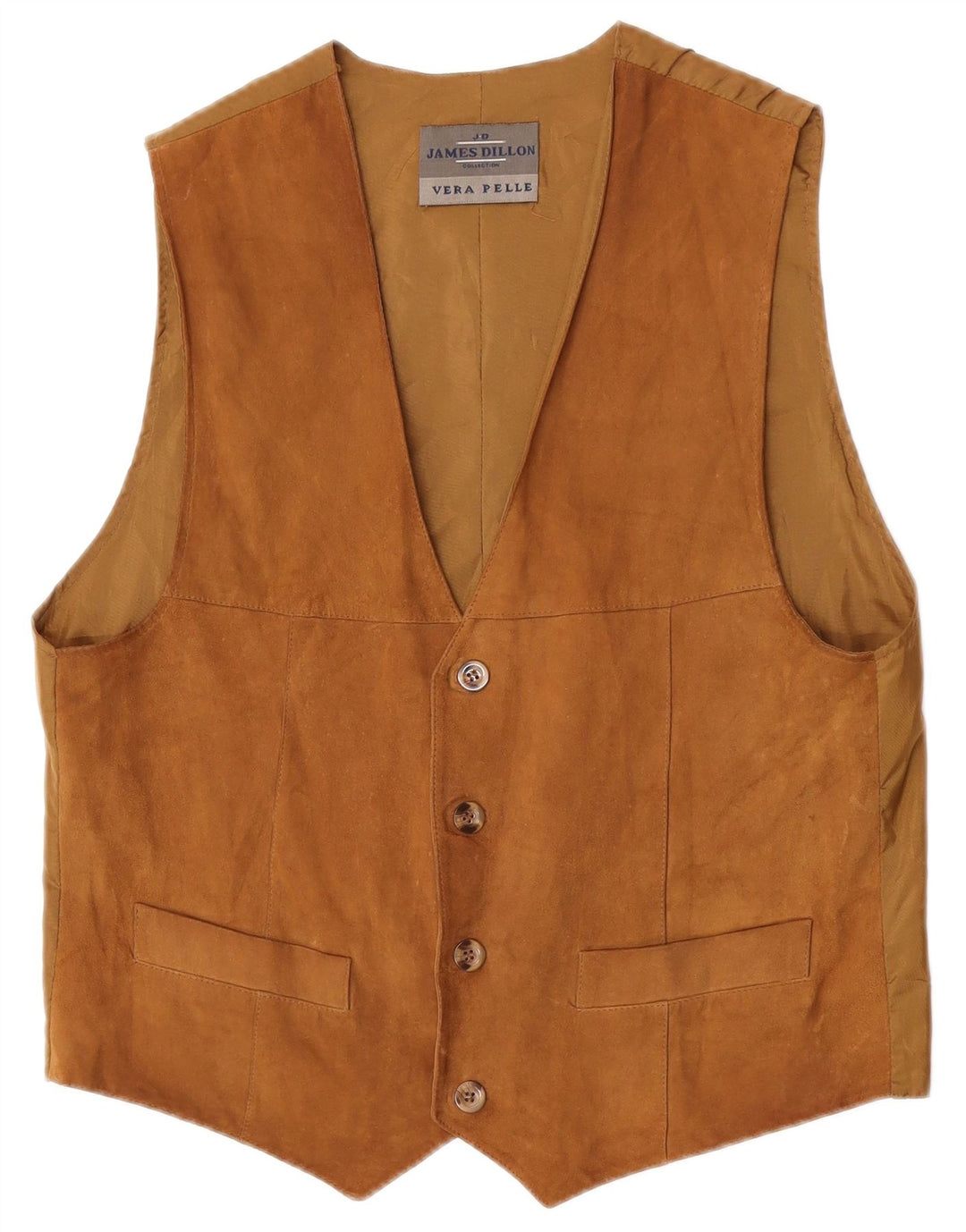 James Dillon Herre ruskindsvest Medium Beige Læder