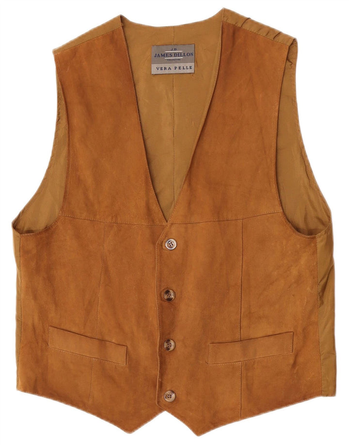 James Dillon Herre ruskindsvest Medium Beige Læder