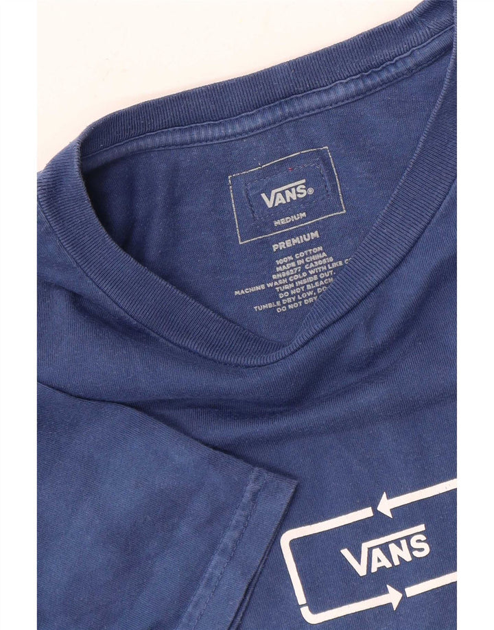 Vans Herre T-shirt Top Medium Blue Colourblock Bomuld