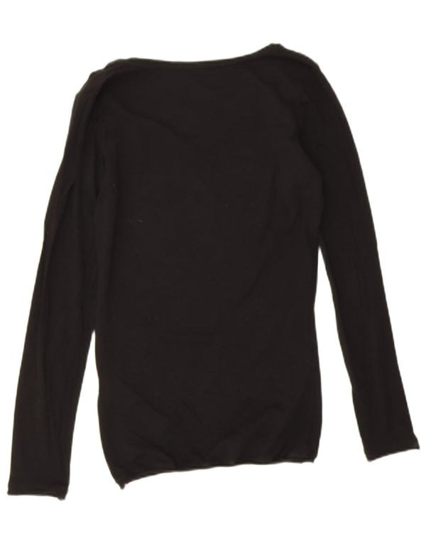 Guess Dame Grafisk Top Langærmet UK 10 Small Black Bomuld