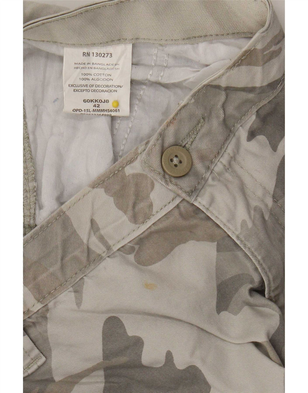 Wrangler Herre Cargo Shorts W42 2XL Grå Camouflage Bomuld