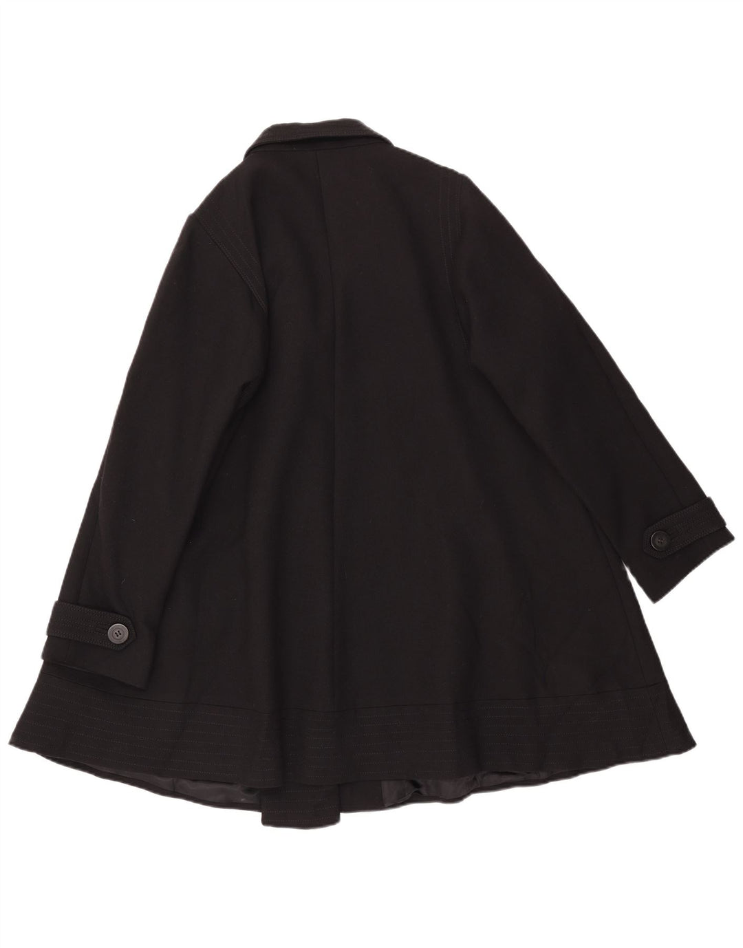 Reiss Dame Loose Fit Overfrakke UK 14 Medium Sort Bomuld