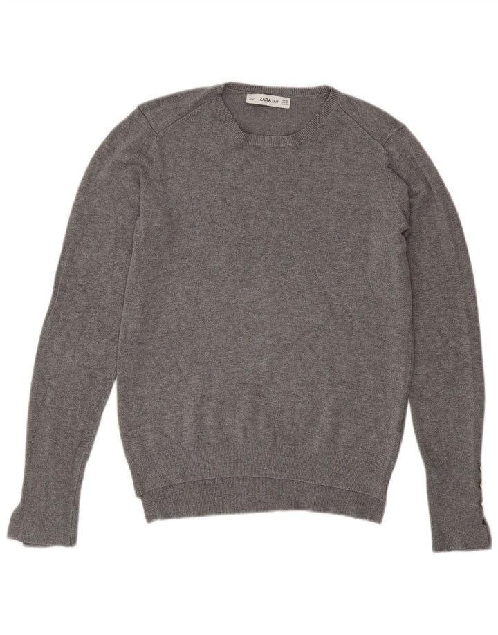 Zara Dametrøjetrøje med rund hals DK 12 Medium Grå