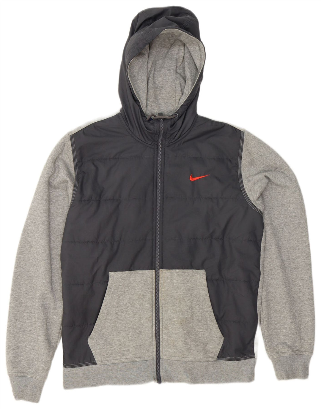 Nike hættetrøje med lynlås til mænd mellemgrå Colourblock Bomuld