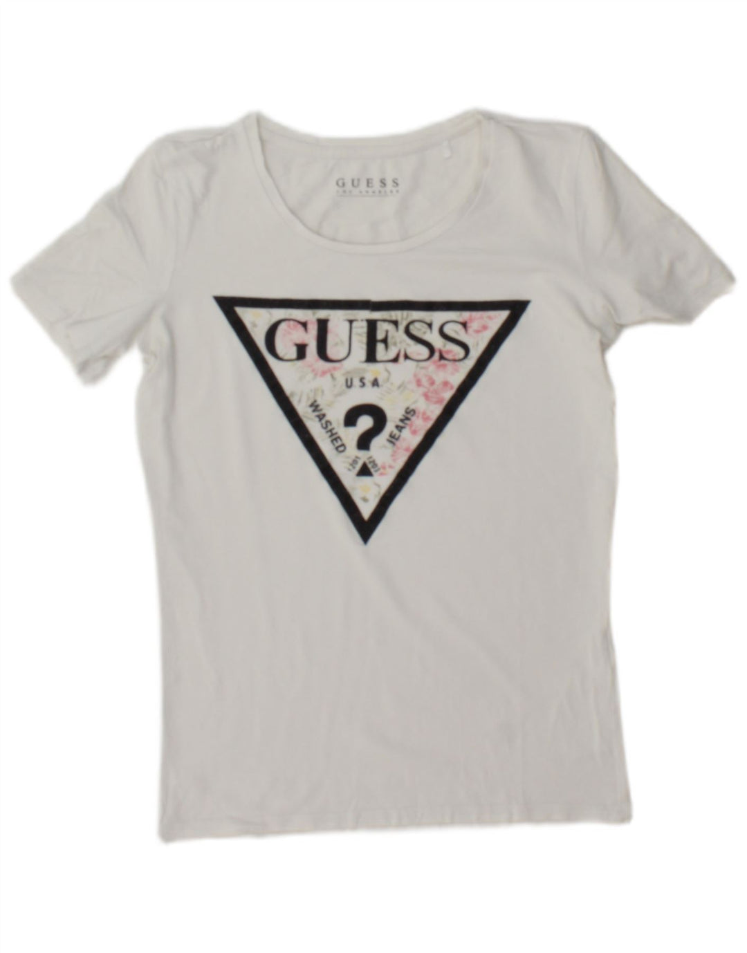 Guess Grafisk T-shirt top til kvinder UK 12 Medium White