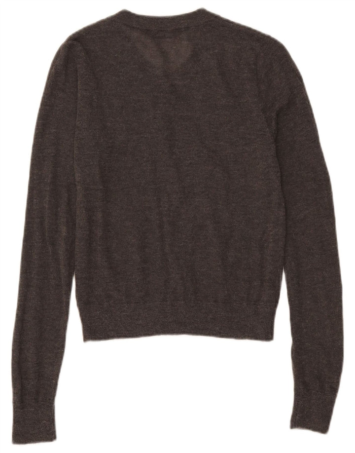 Zara Womens Crop V-hals sweater UK 10 Small Grey