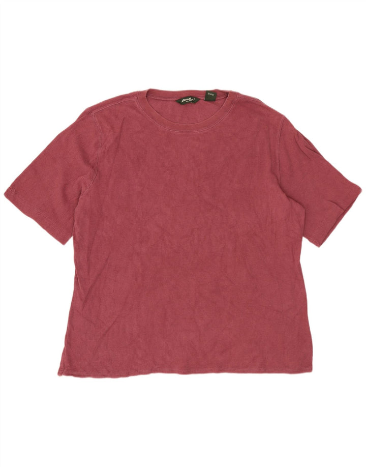EDDIE BAUER Herre T-Shirt Top XL Bourgogne bomuld