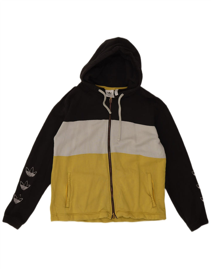 Adidas grafisk hættetrøje med lynlås til mænd Medium Flerfarvet Colourblock