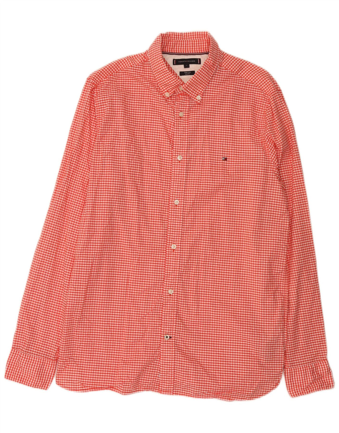 Tommy Hilfiger Herre Slim Fit skjorte Stor rød Gingham Bomuld