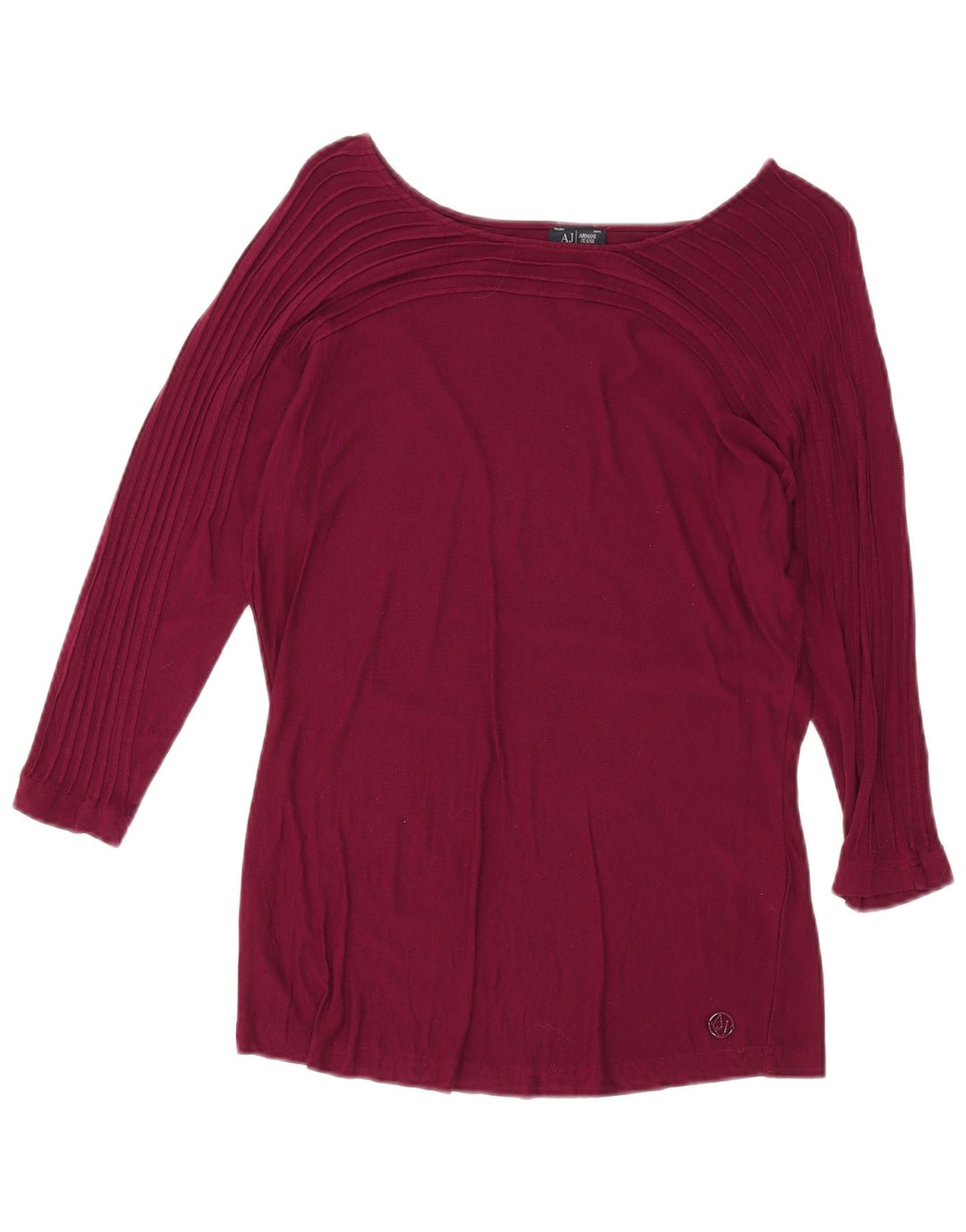 ARMANI Womens Batwing Blouse Top EU 40 Medium Burgundy Viscose