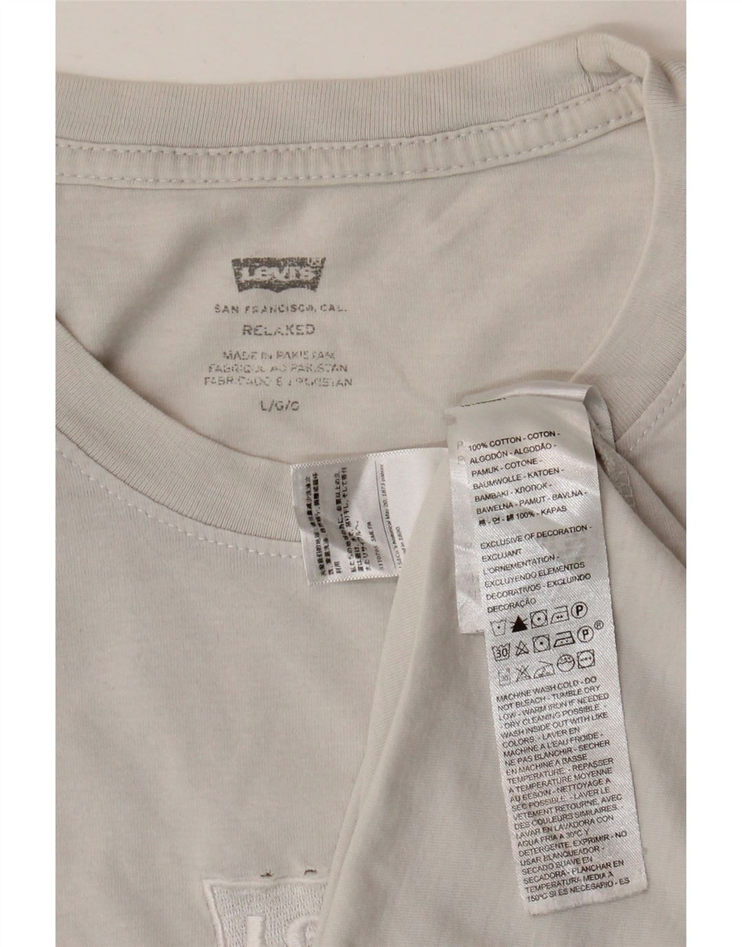 Levi's Herre Relaxed Fit T-shirt Top Stor hvid bomuld