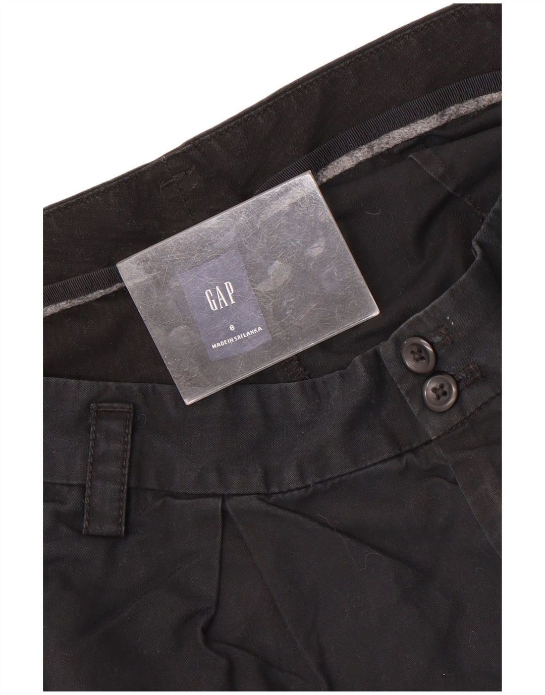 Gap Dame Chino Shorts UK 12 Medium W32 Sort Bomuld