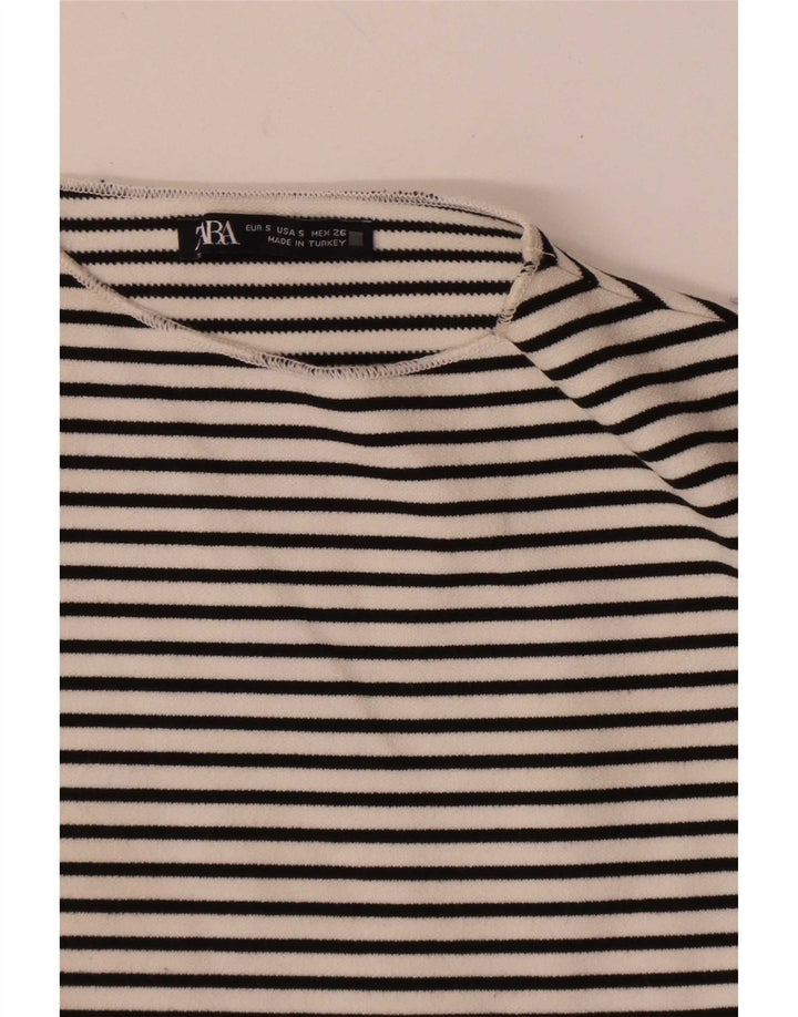 Zara Womens Bodycon Dress UK 8 Small White Striped
