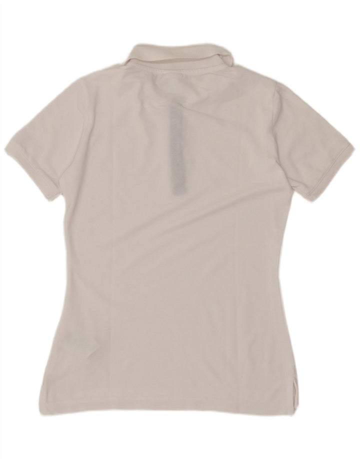 Champion Dame Polo Shirt UK 12 Medium White Bomuld