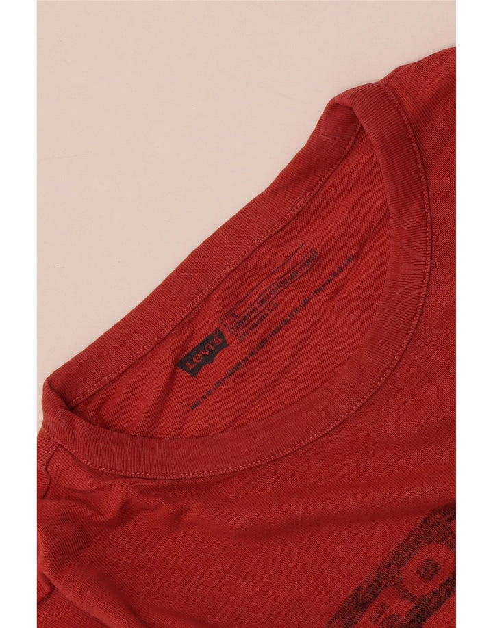 LEVI'S Herre Standard Fit Grafisk T-Shirt Top Stor Rød
