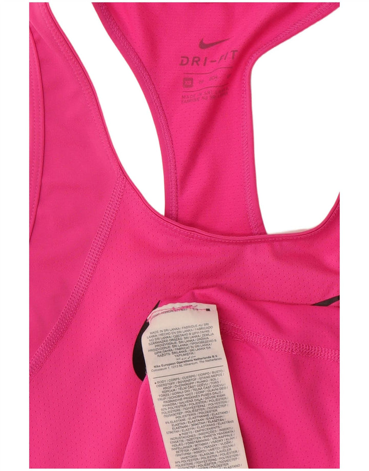 Nike Dame Dri Fit Grafisk Vest Top UK 4 XS Pink Polyester