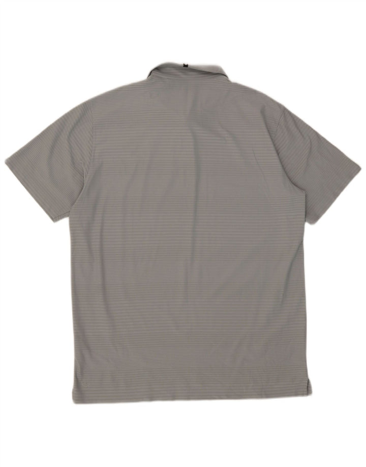 Puma herre poloshirt XL grå nålestribet polyester