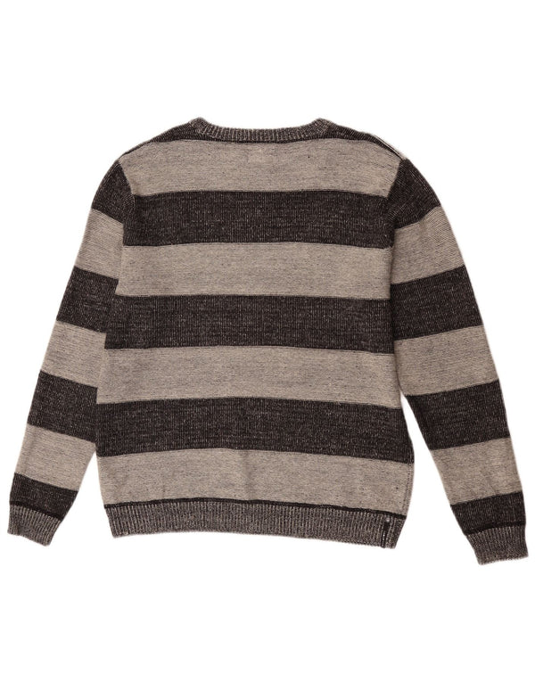 Billabong Herre Boat Neck Jumper Sweater Medium Grå Stribet Akryl