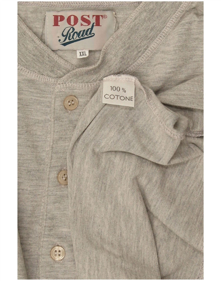 Vintage herre T-shirt Top 2XL Grå Flecked Bomuld
