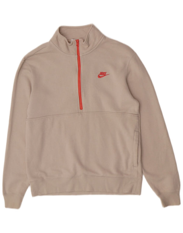 Nike Sweatshirt med lynlås til mænd Medium Off White Bomuld