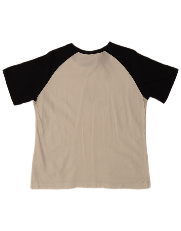 Nike grafisk T-shirt top til kvinder UK 16/18 XL Hvid Colourblock Bomuld