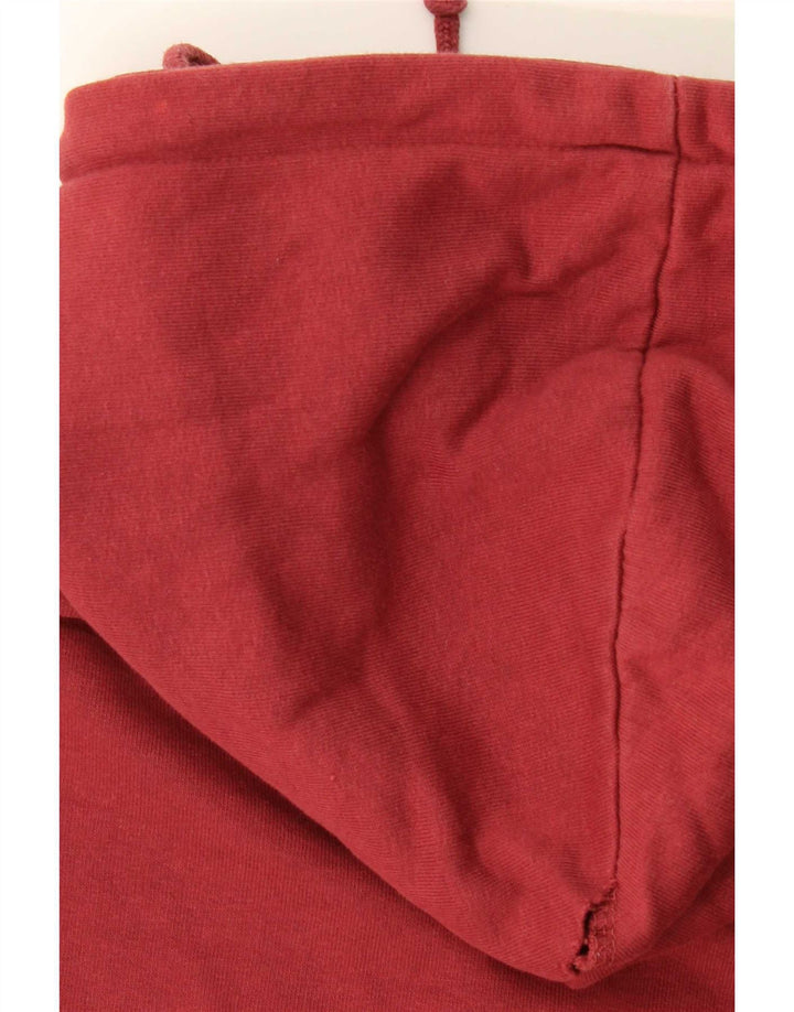 Pull & Bear Dame Oversized Crop Grafisk Hoodie Jumper UK 14 Medium Rød